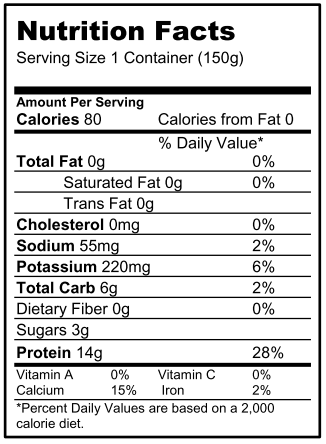 Nutrition Facts Plain 5.3oz